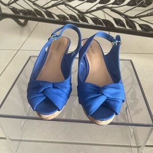 Nine West Royal Blue Wedge Sandals